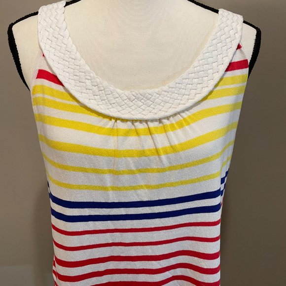 Joseph A. Womens Sleeveless Striped Scoop Neck Tunic Top sz L - Picture 3 of 4